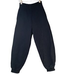 Alexander Wang Black Baggy Back Zip Jogger Style Sweatpants French Terry Thick S